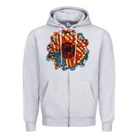 Heather Grey American Flag sunflower 4th of july Zipper Hoodie - FaDigitalArtStudio