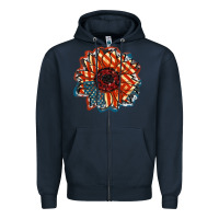 Navy American Flag sunflower 4th of july Zipper Hoodie - FaDigitalArtStudio