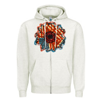 Oatmeal Heather American Flag sunflower 4th of july Zipper Hoodie - FaDigitalArtStudio