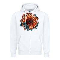 White American Flag sunflower 4th of july Zipper Hoodie - FaDigitalArtStudio