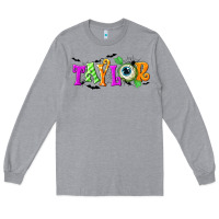 Heather Grey Personalized Halloween Long Sleeve Tee - NancyCooperArtShop