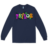 Navy Personalized Halloween Long Sleeve Tee - NancyCooperArtShop