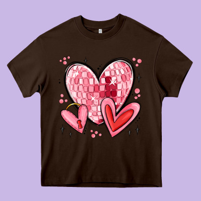 Valentines Hearts Heavy Core Tee Designed By Maliassmallbusiness