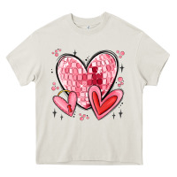 Cream valentines hearts Heavy Core Tee - MaliasSmallBusiness