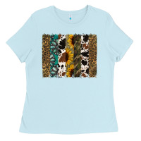 Baby Blue Western Brushstroke Ladies Tee - Jasminsmagicworld