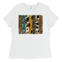 White Western Brushstroke Ladies Tee - Jasminsmagicworld