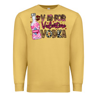 Antique Gold V is For Valentine Vodka Premium Sweatshirt - CowhideDigitalArt