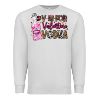 Dove Grey V is For Valentine Vodka Premium Sweatshirt - CowhideDigitalArt