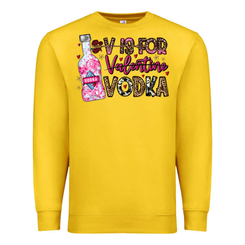 V Is For Valentine Vodka Premium Sweatshirt by CowhideDigitalArt | Teevron