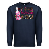 Navy V is For Valentine Vodka Premium Sweatshirt - CowhideDigitalArt