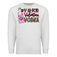 Oatmeal Heather V is For Valentine Vodka Premium Sweatshirt - CowhideDigitalArt