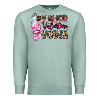 Seafoam V is For Valentine Vodka Premium Sweatshirt - CowhideDigitalArt