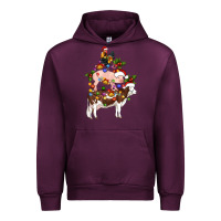 Mauve Wine stacked christmas farm animals Urban Hoodie - Artiststas