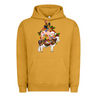 Pigment Peanut Butter stacked christmas farm animals Urban Hoodie - Artiststas