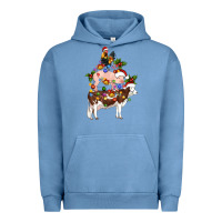 Pigment Pebble Blue stacked christmas farm animals Urban Hoodie - Artiststas