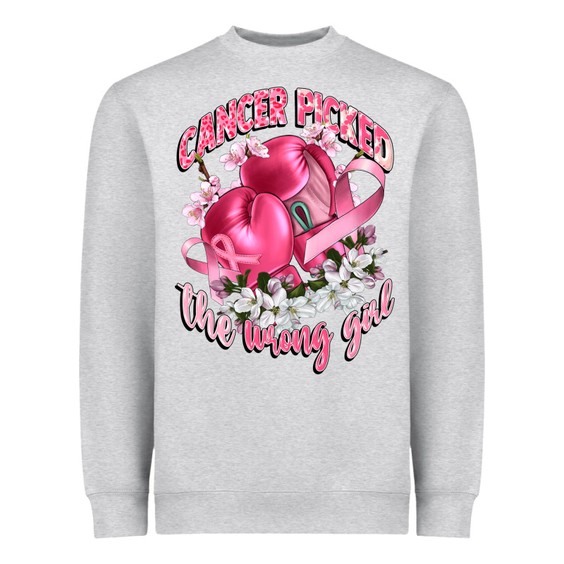 Cancer Picked The Wrong Girl Heavyweight Sweatshirt by CowGirlArtShop | Teevron