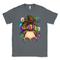 Charcoal Heather messy bun tie dye Classic Tee - RanaPortraitStore