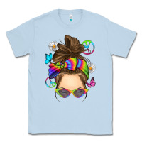 Dusty Blue messy bun tie dye Classic Tee - RanaPortraitStore
