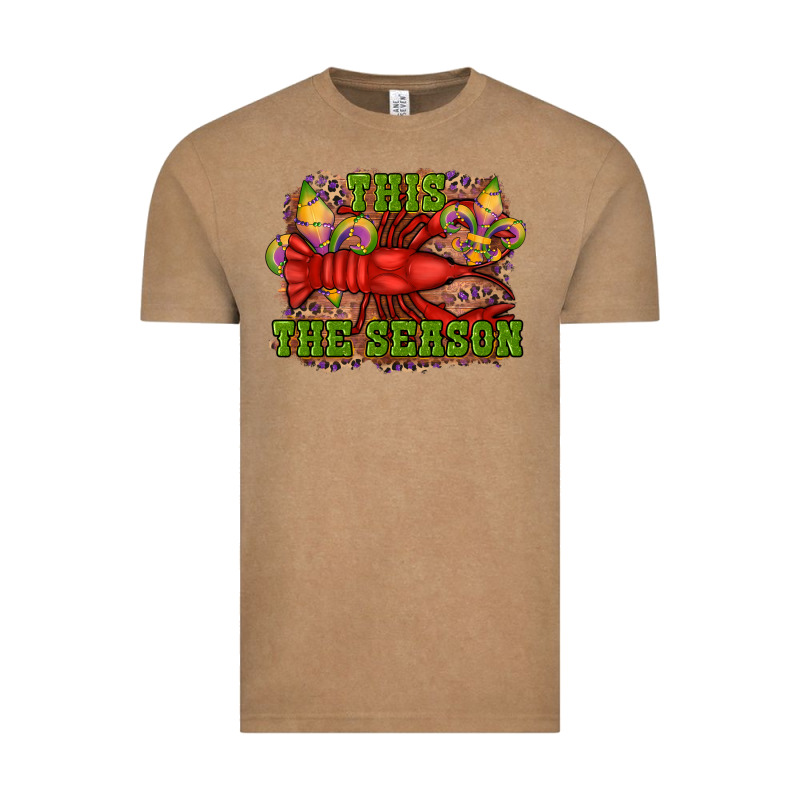 Mardi Gras This The Season Crawfish Fleur De Lis Vintage Tee by RanaPortraitStore | Teevron
