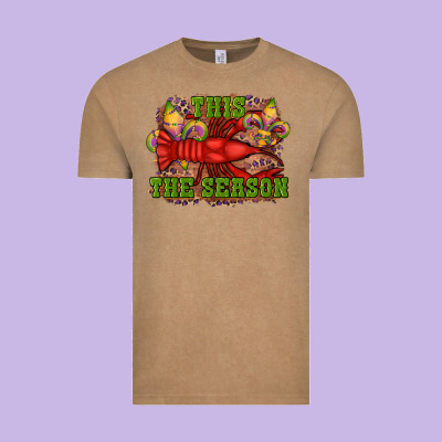 Mardi Gras This The Season Crawfish Fleur De Lis Vintage Tee Designed By Ranaportraitstore