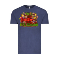 Vintage Denim mardi gras this the season crawfish fleur de lis Vintage Tee - RanaPortraitStore