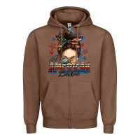 Chestnut american babe messy bun Zipper Hoodie - FaDigitalArtStudio