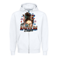 White american babe messy bun Zipper Hoodie - FaDigitalArtStudio