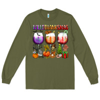 Army Green hallothanksmas Long Sleeve Tee - texasbilliewilder