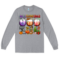 Heather Grey hallothanksmas Long Sleeve Tee - texasbilliewilder