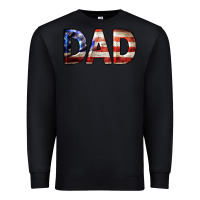 Black American Flag Dad 4th of July Premium Sweatshirt - LillyAllenDesigns