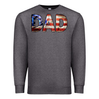 Charcoal Heather American Flag Dad 4th of July Premium Sweatshirt - LillyAllenDesigns