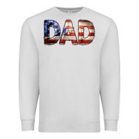 Dove Grey American Flag Dad 4th of July Premium Sweatshirt - LillyAllenDesigns