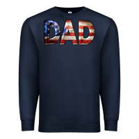 Navy American Flag Dad 4th of July Premium Sweatshirt - LillyAllenDesigns