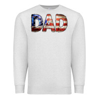 Oatmeal Heather American Flag Dad 4th of July Premium Sweatshirt - LillyAllenDesigns