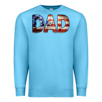 Ocean Blue American Flag Dad 4th of July Premium Sweatshirt - LillyAllenDesigns