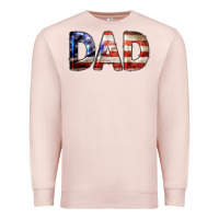 Pale Pink American Flag Dad 4th of July Premium Sweatshirt - LillyAllenDesigns