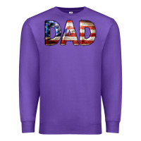 Purple American Flag Dad 4th of July Premium Sweatshirt - LillyAllenDesigns