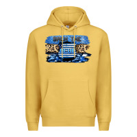 Antique Gold Back the blue Premium Hoodie - FaDigitalArtStudio