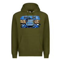 Army Green Back the blue Premium Hoodie - FaDigitalArtStudio