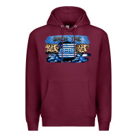 Burgundy Back the blue Premium Hoodie - FaDigitalArtStudio