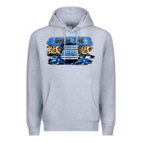 Heather Grey Back the blue Premium Hoodie - FaDigitalArtStudio