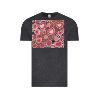 Vintage Black valentine's day hearts with leopard and cowhide Vintage Tee - RanaPortraitStore