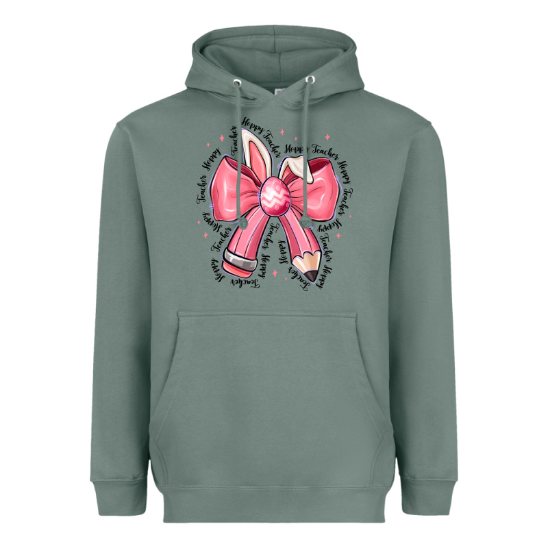 Easter Bunny Pencil Bow Heavyweight Hoodie by CowhideDigitalArt | Teevron