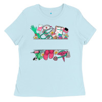 Baby Blue custom name nurse Ladies Tee - NancyCooperArtShop