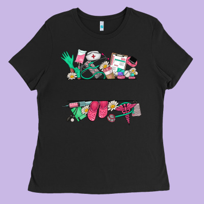 Custom Name Nurse Ladies Tee Designed By Nancycooperartshop