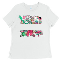 White custom name nurse Ladies Tee - NancyCooperArtShop