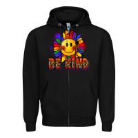 Black Be kind pride Zipper Hoodie - FaDigitalArtStudio