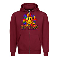 Burgundy Be kind pride Zipper Hoodie - FaDigitalArtStudio