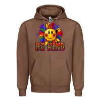 Chestnut Be kind pride Zipper Hoodie - FaDigitalArtStudio
