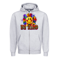 Heather Grey Be kind pride Zipper Hoodie - FaDigitalArtStudio